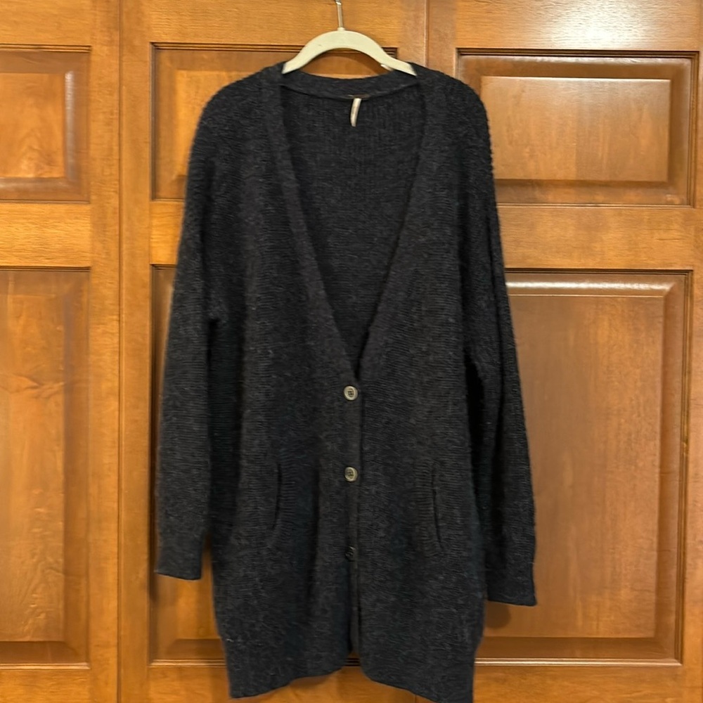 Free People blue cardigan sweater